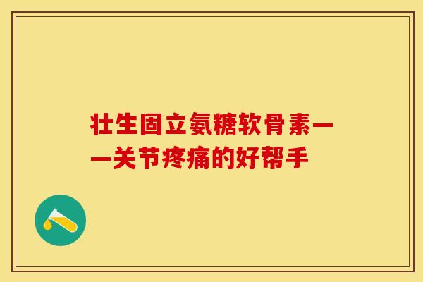 壮生固立氨糖软骨素——关节疼痛的好帮手-第1张图片-关节保镖