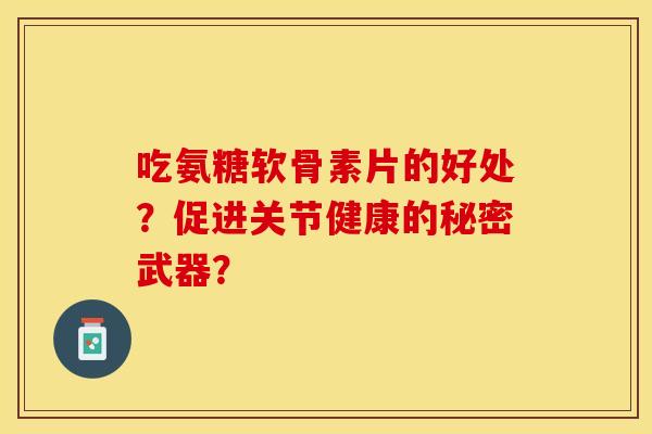 吃氨糖软骨素片的好处？促进关节健康的秘密武器？