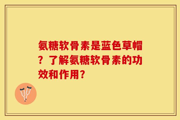 氨糖软骨素是蓝色草帽？了解氨糖软骨素的功效和作用？-第1张图片-关节保镖