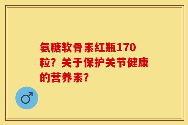 氨糖软骨素红瓶170粒？关于保护关节健康的营养素？