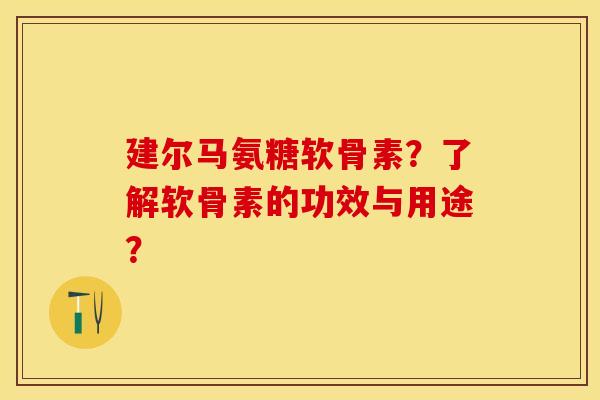 建尔马氨糖软骨素？了解软骨素的功效与用途？