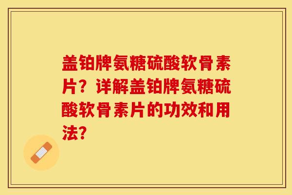 盖铂牌氨糖硫酸软骨素片？详解盖铂牌氨糖硫酸软骨素片的功效和用法？