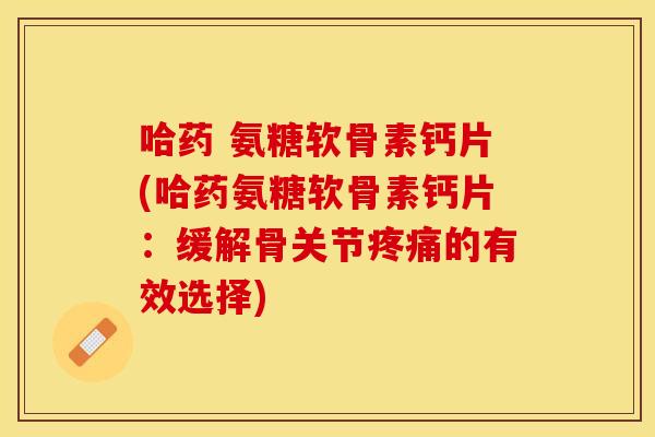 哈药 氨糖软骨素钙片(哈药氨糖软骨素钙片：缓解骨关节疼痛的有效选择)