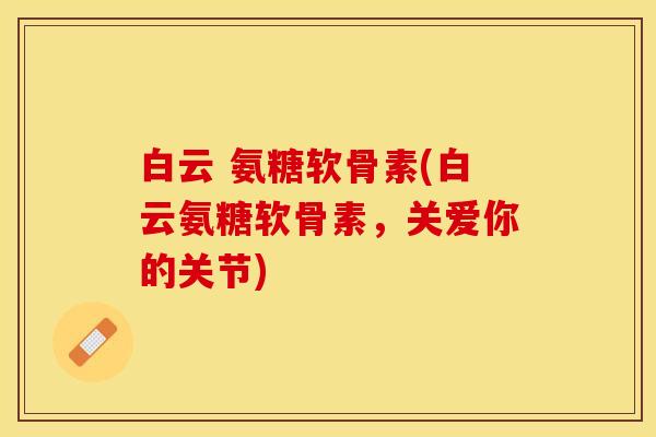白云 氨糖软骨素(白云氨糖软骨素，关爱你的关节)
