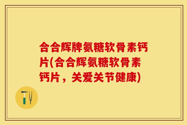 合合辉牌氨糖软骨素钙片(合合辉氨糖软骨素钙片，关爱关节健康)