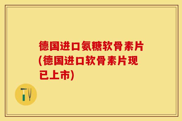 德国进口氨糖软骨素片(德国进口软骨素片现已上市)