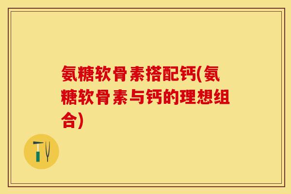 氨糖软骨素搭配钙(氨糖软骨素与钙的理想组合)