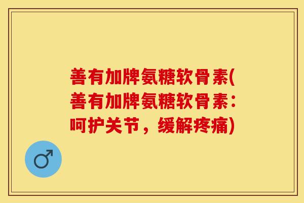 善有加牌氨糖软骨素(善有加牌氨糖软骨素：呵护关节，缓解疼痛)