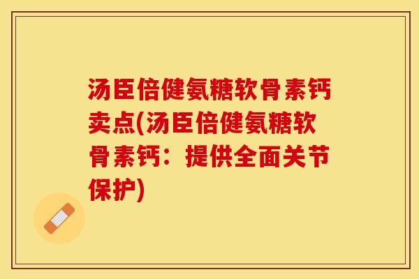 汤臣倍健氨糖软骨素钙卖点(汤臣倍健氨糖软骨素钙：提供全面关节保护)