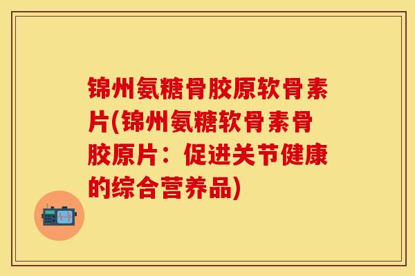 锦州氨糖骨胶原软骨素片(锦州氨糖软骨素骨胶原片：促进关节健康的综合营养品)