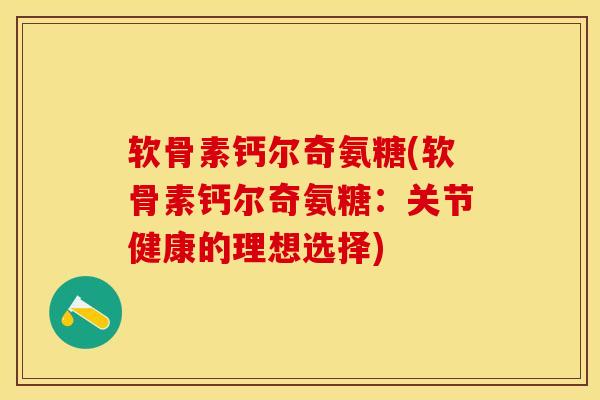 软骨素钙尔奇氨糖(软骨素钙尔奇氨糖：关节健康的理想选择)