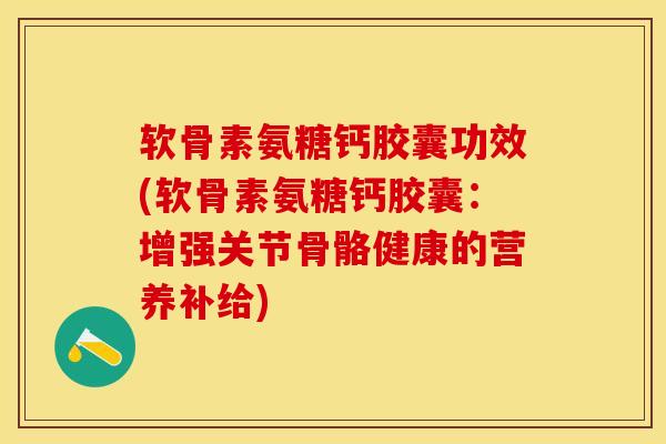 软骨素氨糖钙胶囊功效(软骨素氨糖钙胶囊：增强关节骨骼健康的营养补给)