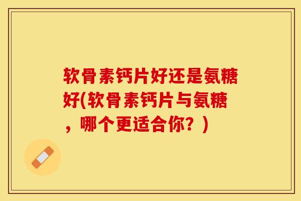 软骨素钙片好还是氨糖好(软骨素钙片与氨糖，哪个更适合你？)