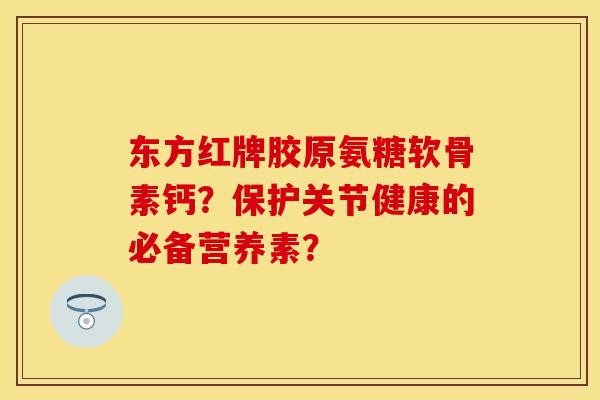 东方红牌胶原氨糖软骨素钙？保护关节健康的必备营养素？
