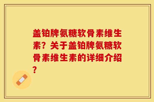 盖铂牌氨糖软骨素维生素？关于盖铂牌氨糖软骨素维生素的详细介绍？