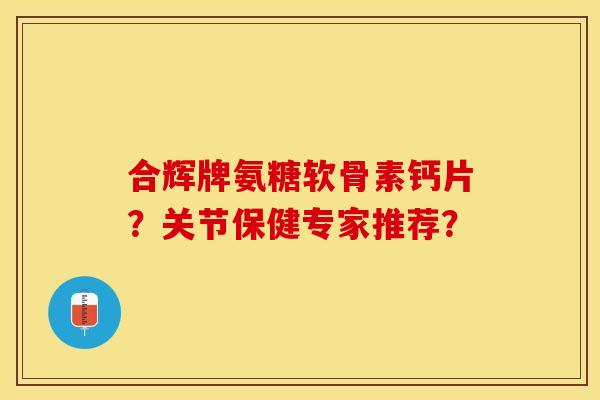 合辉牌氨糖软骨素钙片？关节保健专家推荐？