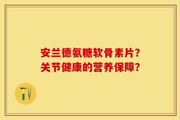 安兰德氨糖软骨素片？关节健康的营养保障？