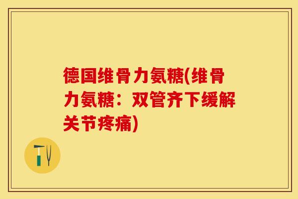 德国维骨力氨糖(维骨力氨糖：双管齐下缓解关节疼痛)