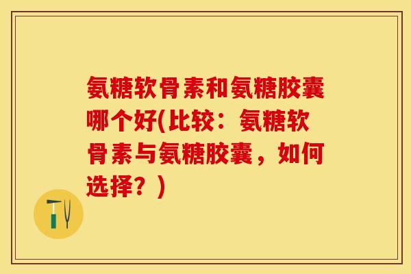 氨糖软骨素和氨糖胶囊哪个好(比较：氨糖软骨素与氨糖胶囊，如何选择？)