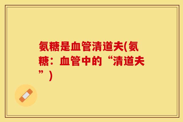 氨糖是血管清道夫(氨糖：血管中的“清道夫”)