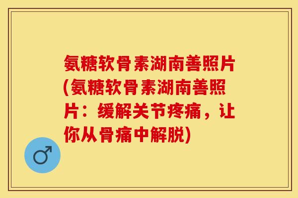 氨糖软骨素湖南善照片(氨糖软骨素湖南善照片：缓解关节疼痛，让你从骨痛中解脱)