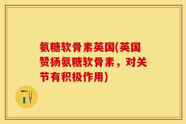 氨糖软骨素英国(英国赞扬氨糖软骨素，对关节有积极作用)