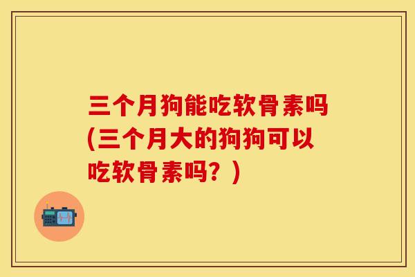 三个月狗能吃软骨素吗(三个月大的狗狗可以吃软骨素吗？)