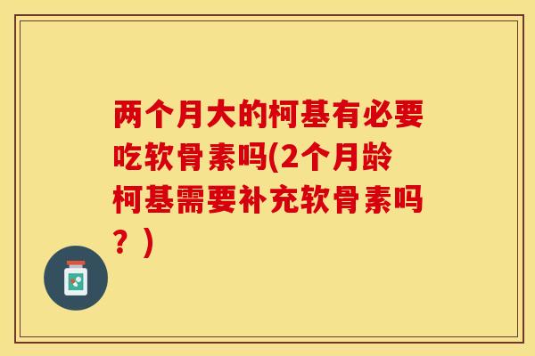 两个月大的柯基有必要吃软骨素吗(2个月龄柯基需要补充软骨素吗？)