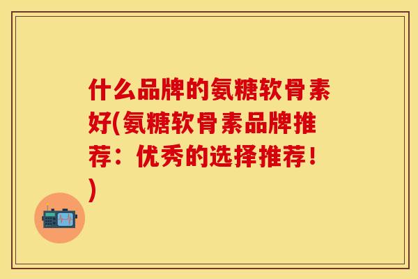 什么品牌的氨糖软骨素好(氨糖软骨素品牌推荐：优秀的选择推荐！)