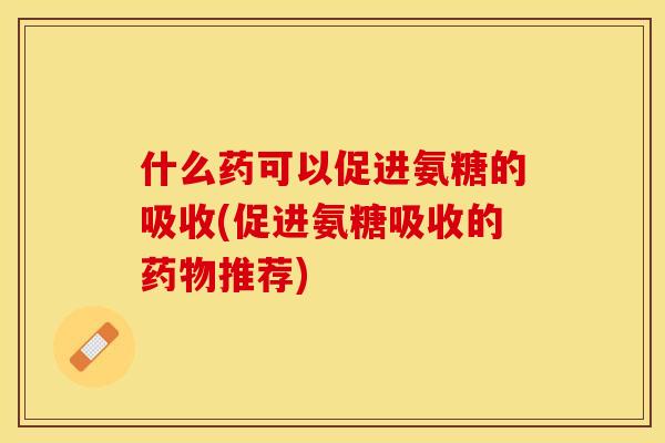 什么药可以促进氨糖的吸收(促进氨糖吸收的药物推荐)