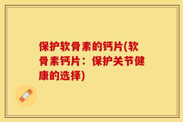 保护软骨素的钙片(软骨素钙片：保护关节健康的选择)