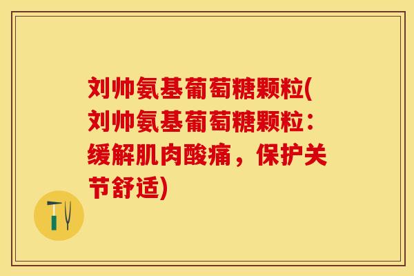 刘帅氨基葡萄糖颗粒(刘帅氨基葡萄糖颗粒：缓解肌肉酸痛，保护关节舒适)
