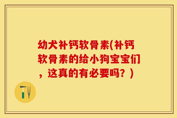 幼犬补钙软骨素(补钙软骨素的给小狗宝宝们，这真的有必要吗？)