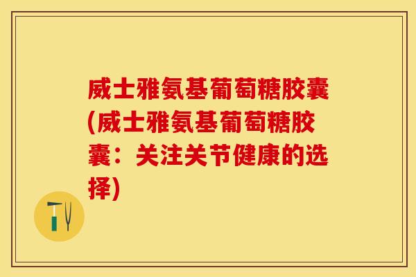 威士雅氨基葡萄糖胶囊(威士雅氨基葡萄糖胶囊：关注关节健康的选择)