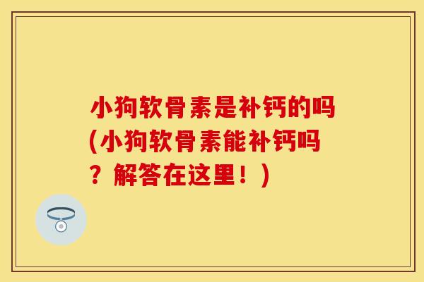 小狗软骨素是补钙的吗(小狗软骨素能补钙吗？解答在这里！)