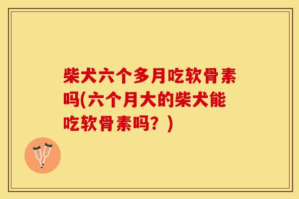 柴犬六个多月吃软骨素吗(六个月大的柴犬能吃软骨素吗?)-第1张图片-关节保镖 柴犬六个多月吃软骨素吗(六个月大的柴犬能吃软骨素吗?)-第1张图片-关节保镖