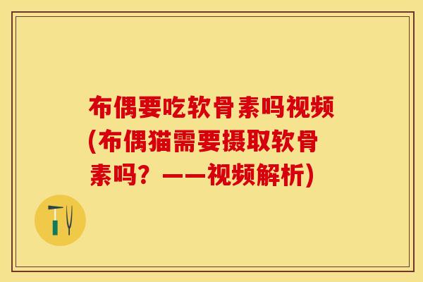 布偶要吃软骨素吗视频(布偶猫需要摄取软骨素吗？——视频解析)