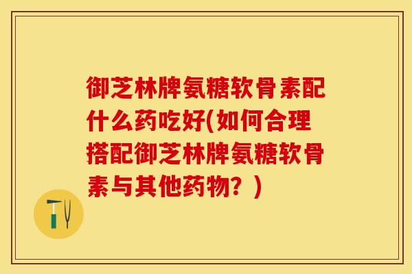 御芝林牌氨糖软骨素配什么药吃好(如何合理搭配御芝林牌氨糖软骨素与其他药物？)