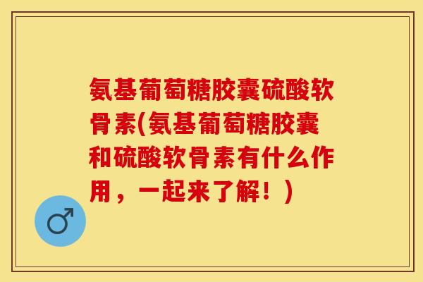 氨基葡萄糖胶囊硫酸软骨素(氨基葡萄糖胶囊和硫酸软骨素有什么作用,一起来了解!)-第1张图片-关节保镖 氨基葡萄糖胶囊硫酸软骨素(氨基葡萄糖胶囊和硫酸软骨素有什么作用,一起来了解!)-第1张图片-关节保镖