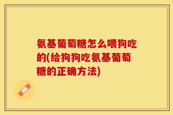 氨基葡萄糖怎么喂狗吃的(给狗狗吃氨基葡萄糖的正确方法)-第1张图片-关节保镖 氨基葡萄糖怎么喂狗吃的(给狗狗吃氨基葡萄糖的正确方法)-第1张图片-关节保镖