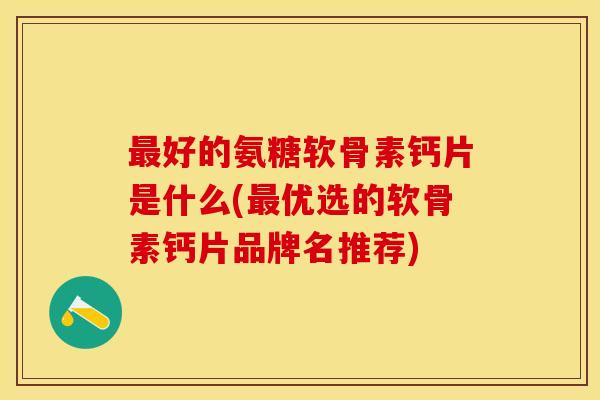 最好的氨糖软骨素钙片是什么(最优选的软骨素钙片品牌名推荐)