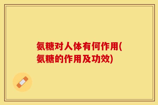 氨糖对人体有何作用(氨糖的作用及功效)