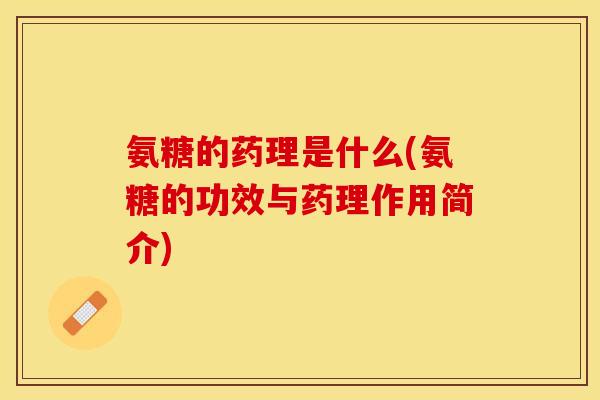 氨糖的药理是什么(氨糖的功效与药理作用简介)