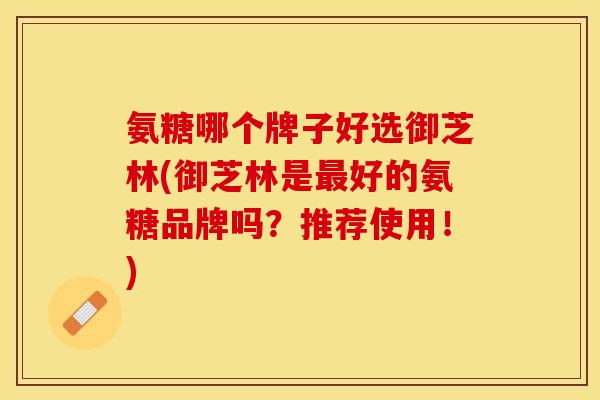 氨糖哪个牌子好选御芝林(御芝林是最好的氨糖品牌吗?推荐使用!)-第1张图片-关节保镖 氨糖哪个牌子好选御芝林(御芝林是最好的氨糖品牌吗?推荐使用!)-第1张图片-关节保镖
