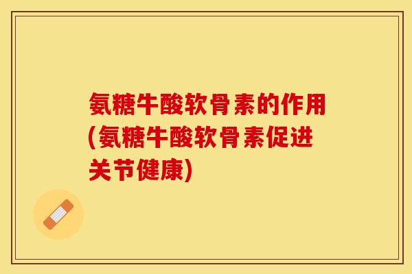 氨糖牛酸软骨素的作用(氨糖牛酸软骨素促进关节健康)