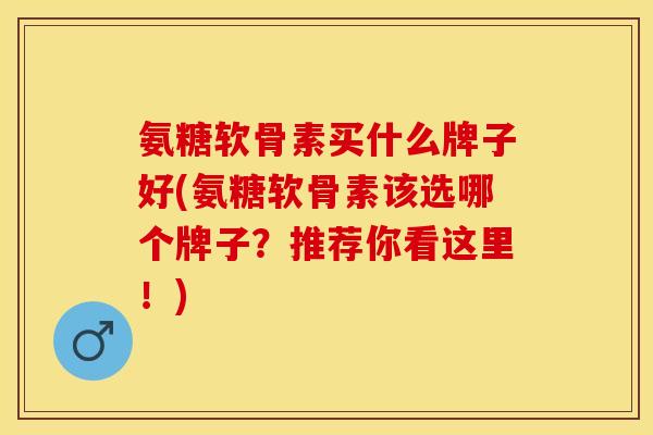 氨糖软骨素买什么牌子好(氨糖软骨素该选哪个牌子？推荐你看这里！)