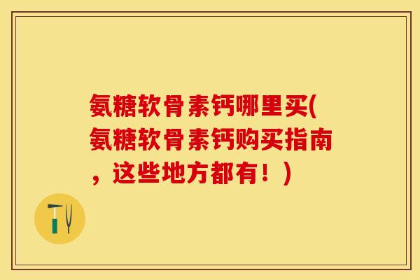 氨糖软骨素钙哪里买(氨糖软骨素钙购买指南，这些地方都有！)