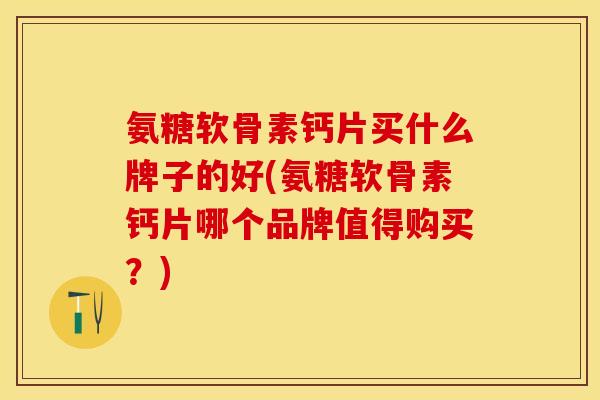 氨糖软骨素钙片买什么牌子的好(氨糖软骨素钙片哪个品牌值得购买？)