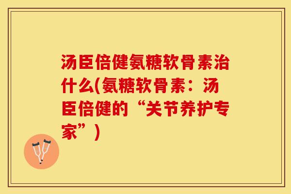 汤臣倍健氨糖软骨素治什么(氨糖软骨素：汤臣倍健的“关节养护专家”)