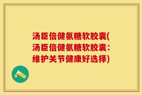 汤臣倍健氨糖软胶囊(汤臣倍健氨糖软胶囊：维护关节健康好选择)